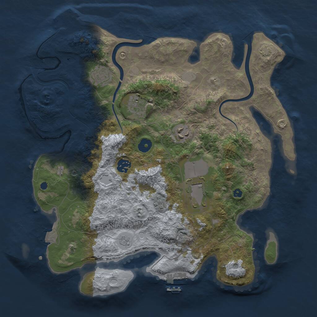Rust Map: Procedural Map, Size: 3500, Seed: 198910724, 11 Monuments