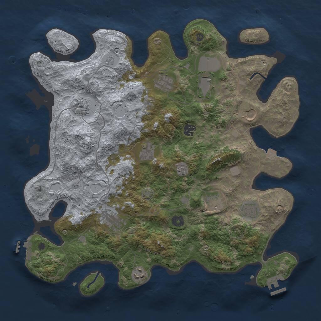 Rust Map: Procedural Map, Size: 4000, Seed: 10116, 17 Monuments