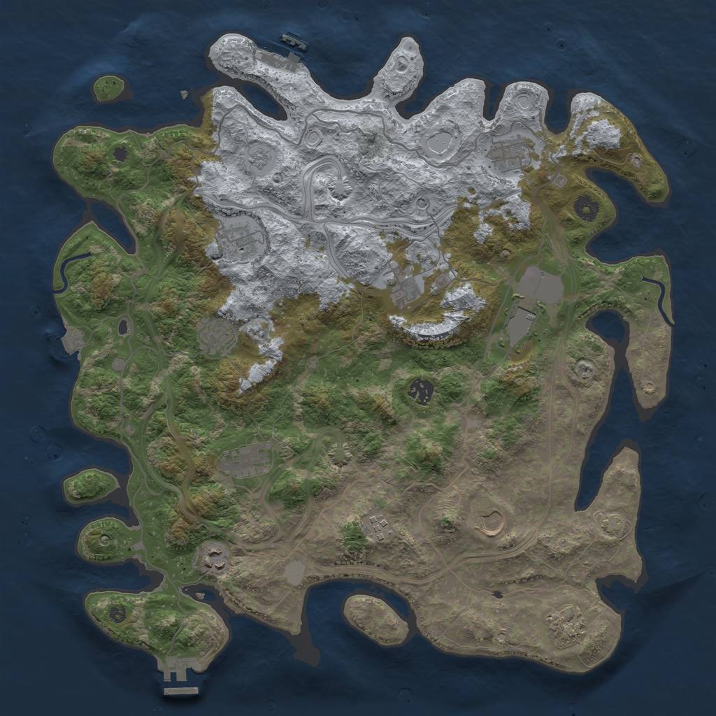 Rust Map: Procedural Map, Size: 4250, Seed: 1826820066, 19 Monuments