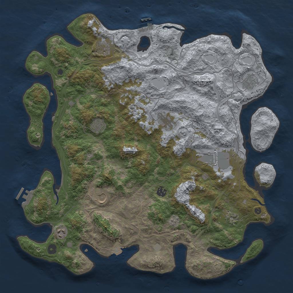 Rust Map: Procedural Map, Size: 4500, Seed: 521959612, 18 Monuments