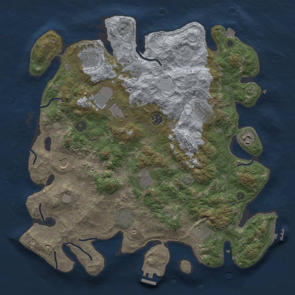 Rust Map: Procedural Map, Size: 4000, Seed: 7894561, 16 Monuments