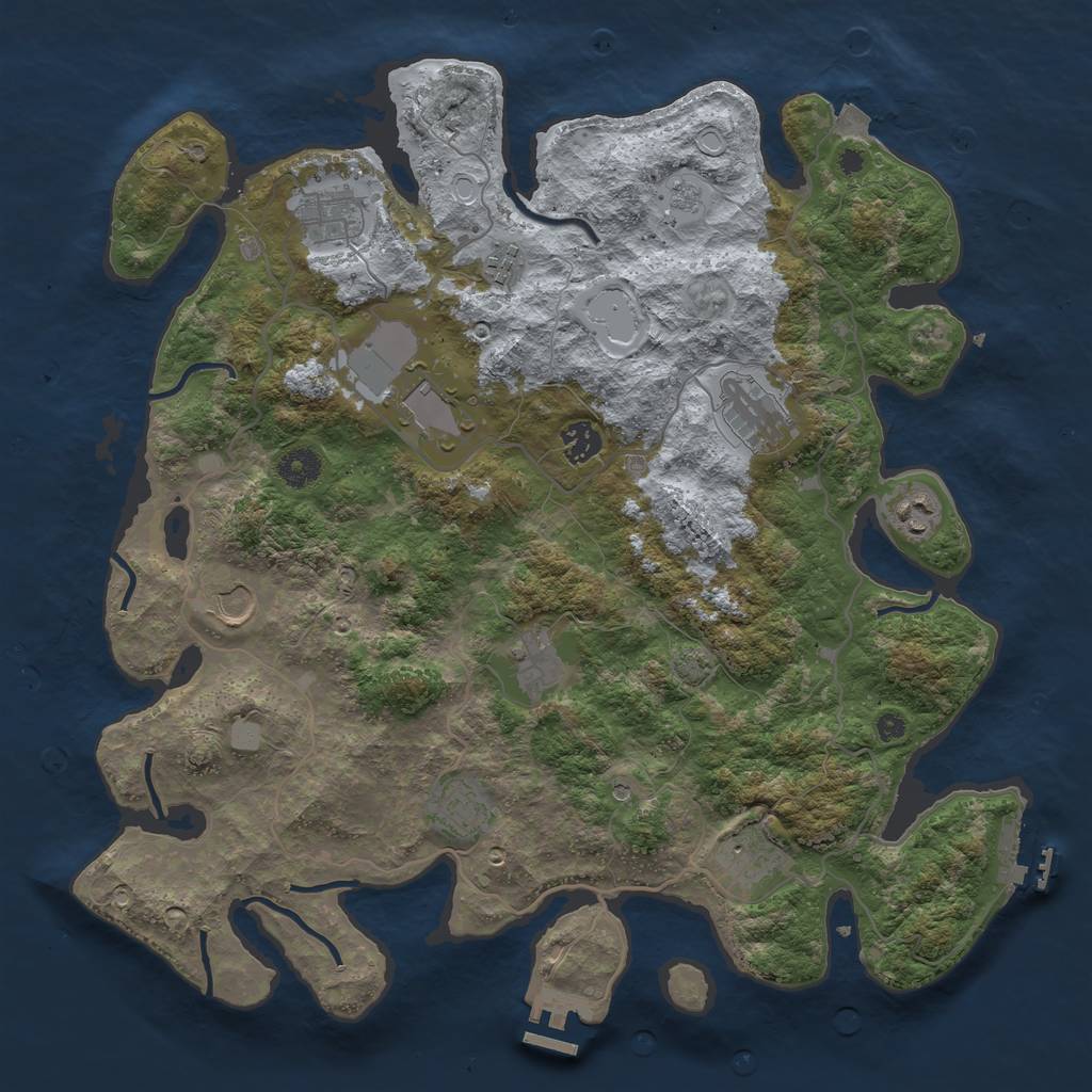 Rust Map: Procedural Map, Size: 4000, Seed: 7894561, 18 Monuments