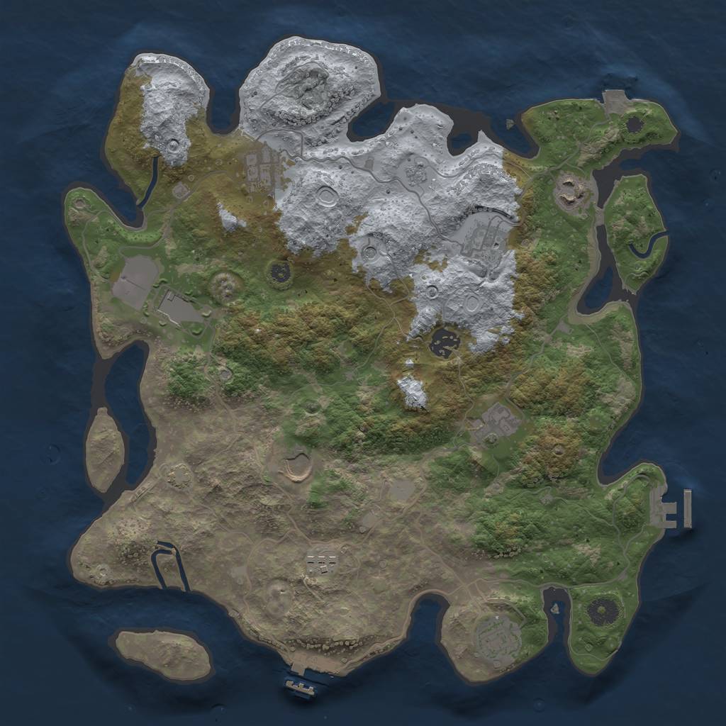 Rust Map: Procedural Map, Size: 3750, Seed: 334322, 17 Monuments