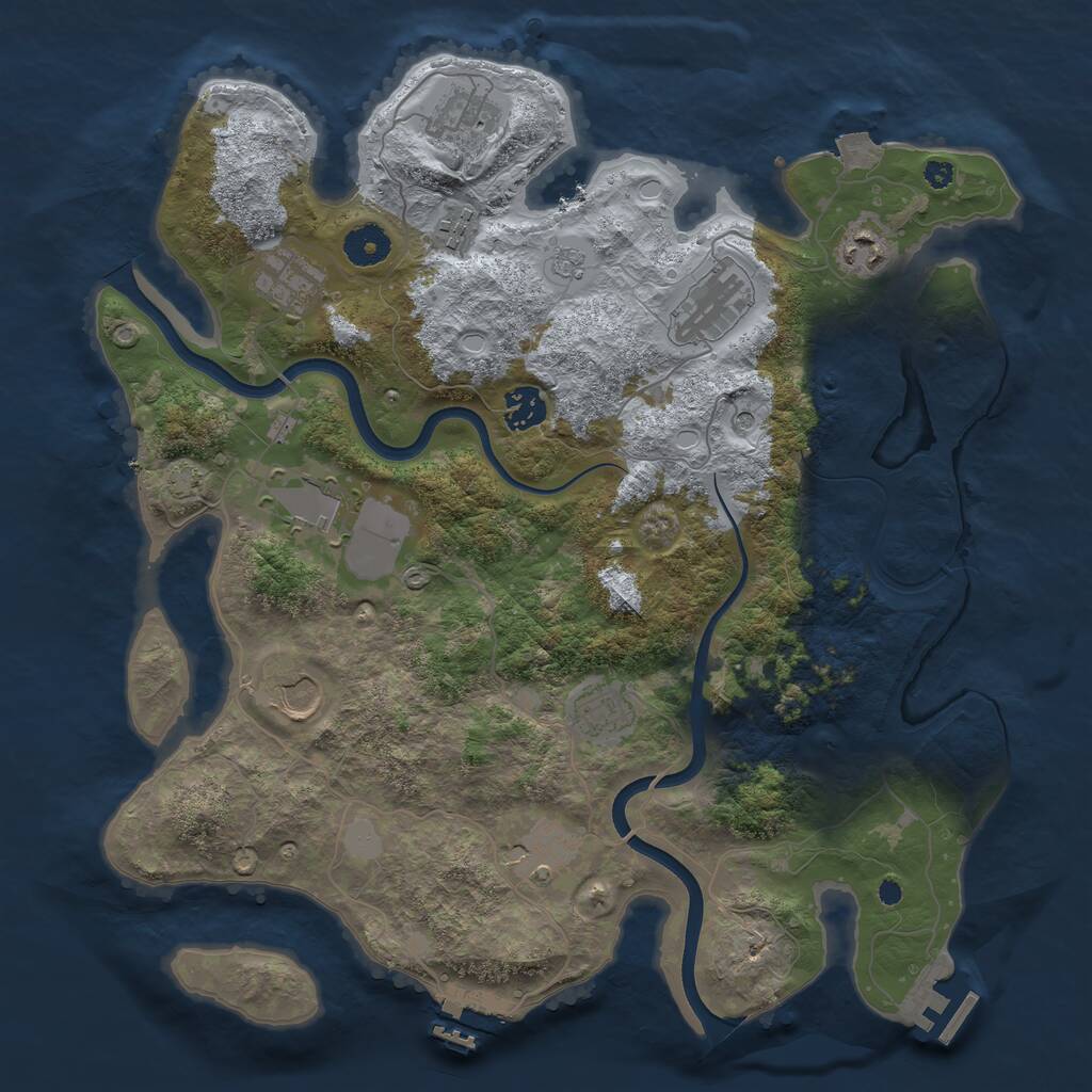 Rust Map: Procedural Map, Size: 3750, Seed: 334322, 16 Monuments