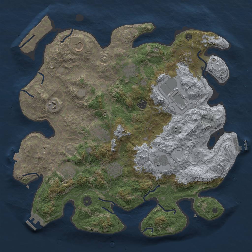 Rust Map: Procedural Map, Size: 4000, Seed: 2083549619, 19 Monuments