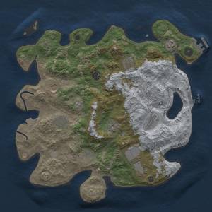 Thumbnail Rust Map: Procedural Map, Size: 3700, Seed: 1383806520, 17 Monuments