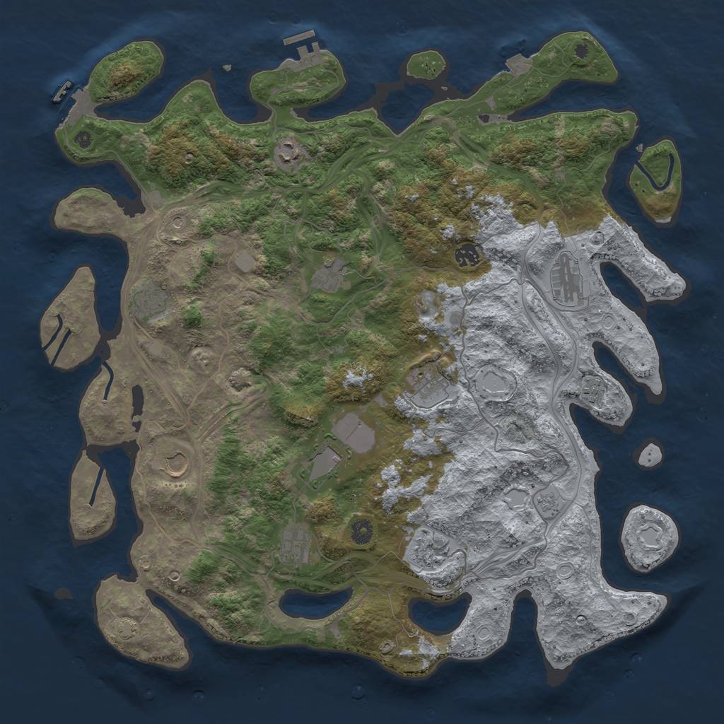 Rust Map: Procedural Map, Size: 4500, Seed: 7814, 19 Monuments