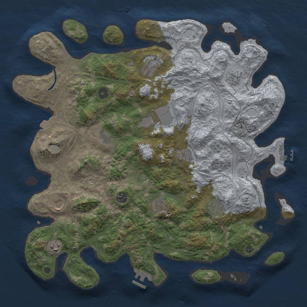 Rust Map: Procedural Map, Size: 4250, Seed: 104494070, 19 Monuments