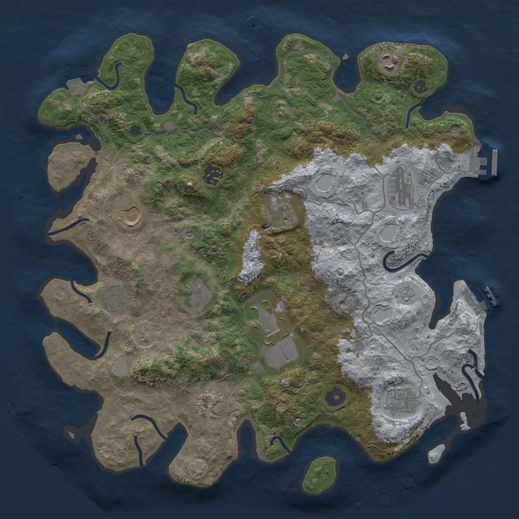 Rust Map: Procedural Map, Size: 4000, Seed: 623271764, 19 Monuments