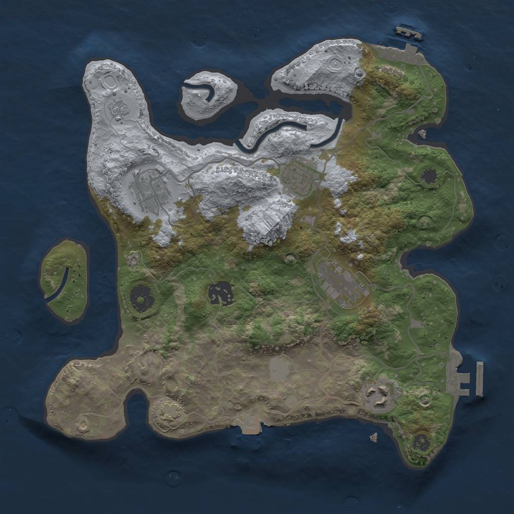 Rust Map: Procedural Map, Size: 3000, Seed: 1482411530, 12 Monuments