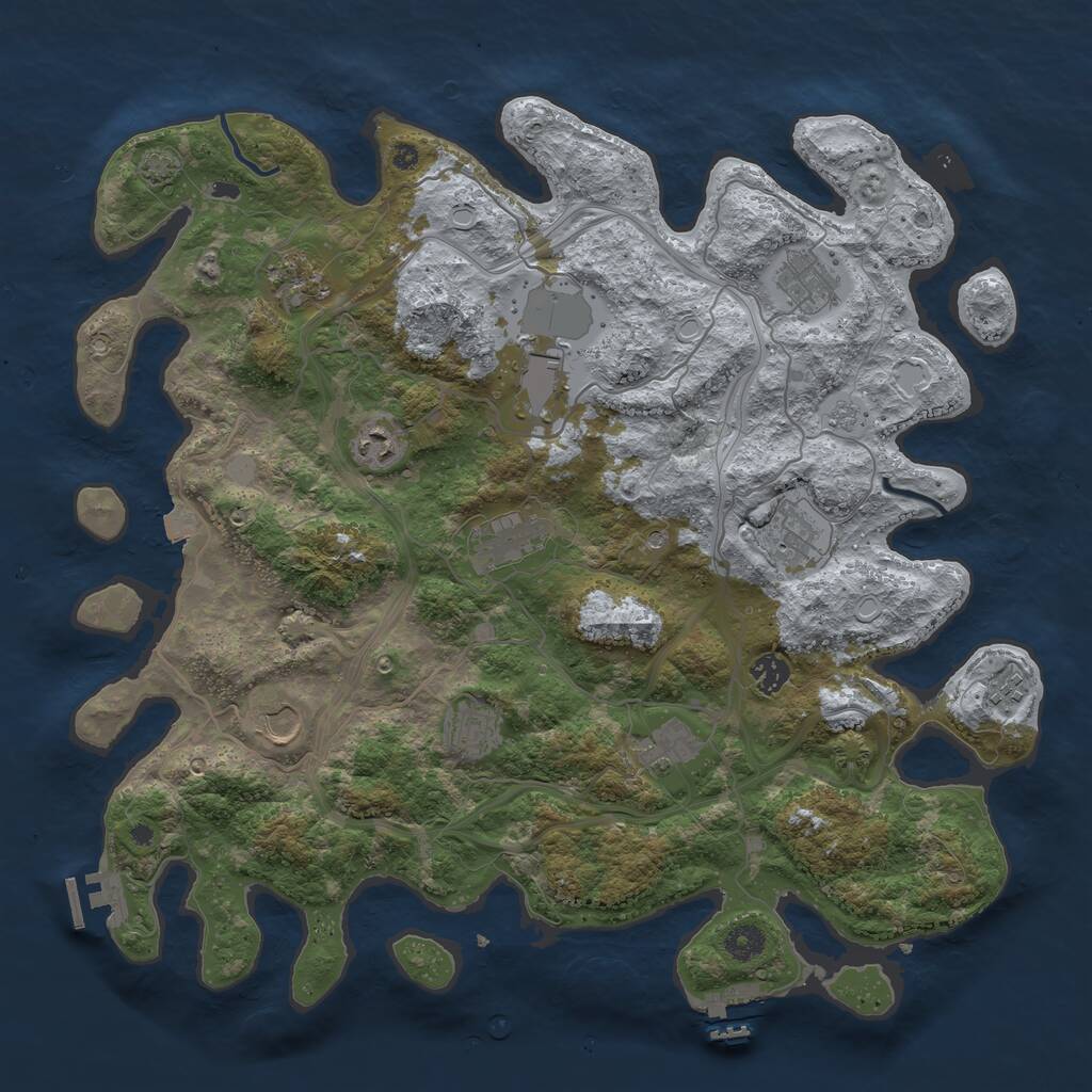 Rust Map: Procedural Map, Size: 4250, Seed: 316302115, 17 Monuments