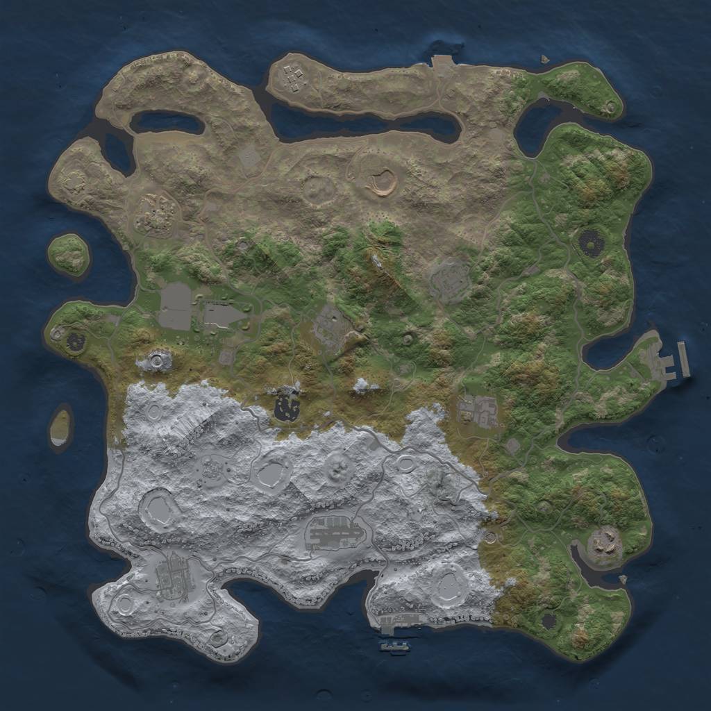 Rust Map: Procedural Map, Size: 4000, Seed: 1618979059, 19 Monuments