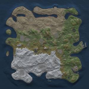 Thumbnail Rust Map: Procedural Map, Size: 4000, Seed: 1618979059, 19 Monuments