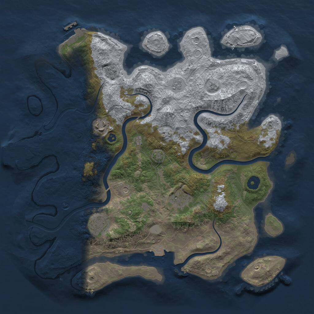 Rust Map: Procedural Map, Size: 3600, Seed: 89232, 10 Monuments