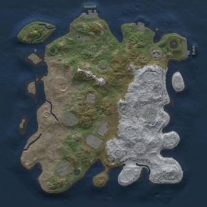 Thumbnail Rust Map: Procedural Map, Size: 3500, Seed: 1760784444, 15 Monuments