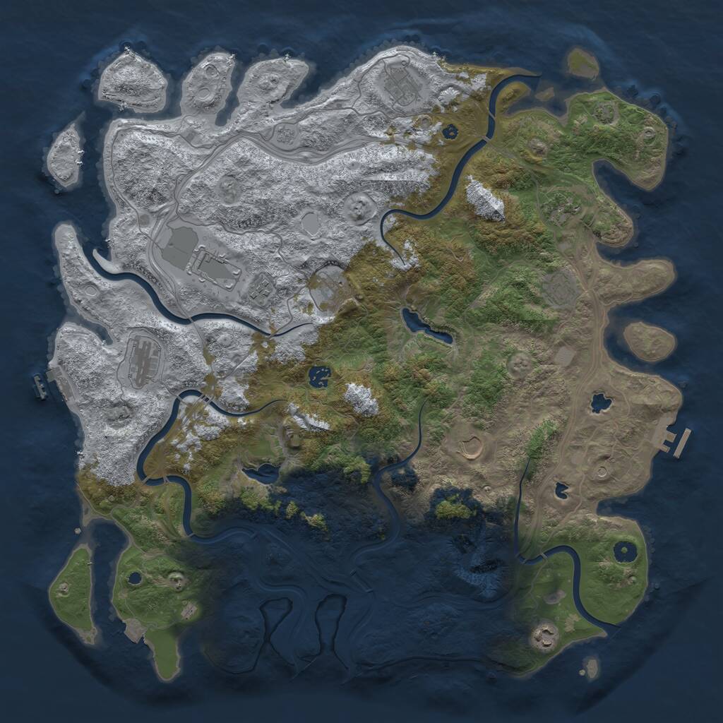 Rust Map: Procedural Map, Size: 4750, Seed: 21474, 16 Monuments