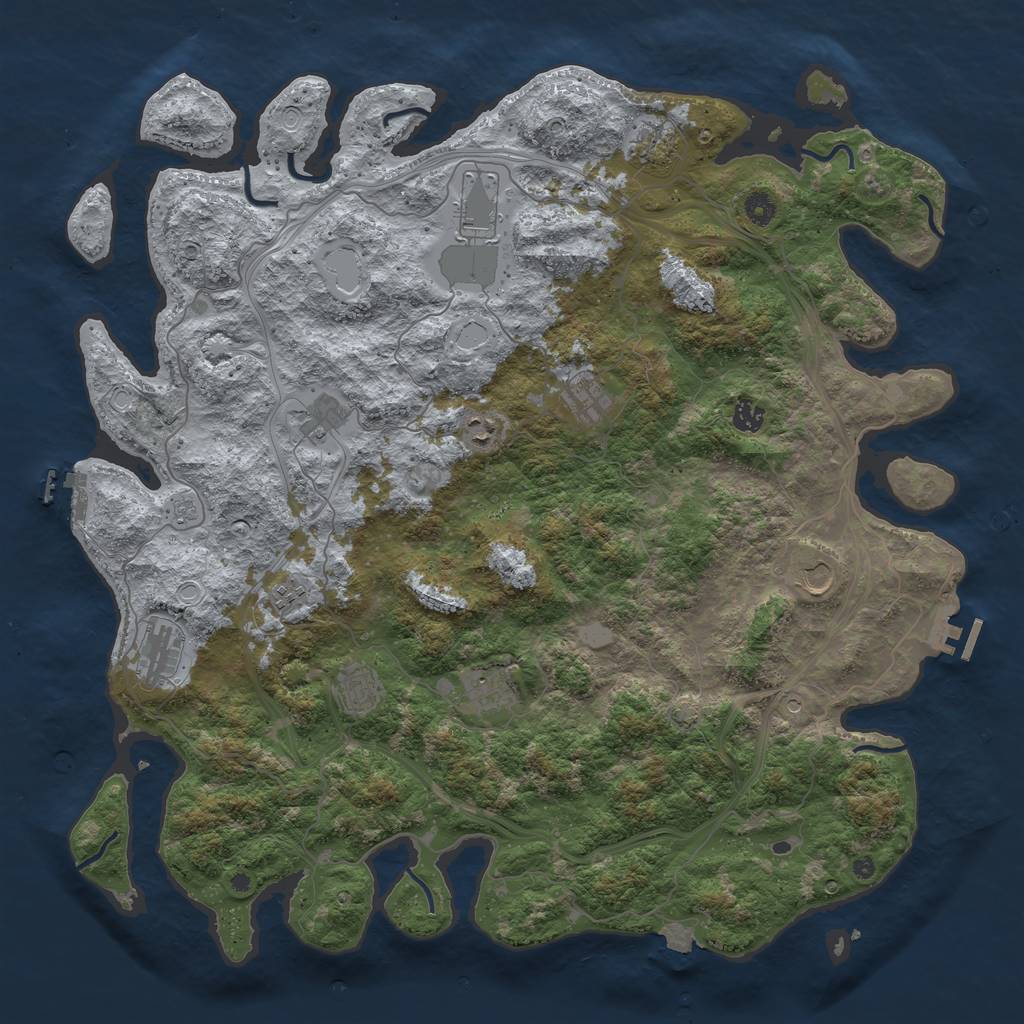 Rust Map: Procedural Map, Size: 4750, Seed: 21474, 19 Monuments