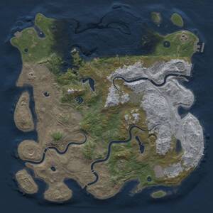 Thumbnail Rust Map: Procedural Map, Size: 4500, Seed: 65084221, 17 Monuments