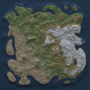 Thumbnail Rust Map: Procedural Map, Size: 4500, Seed: 65084221, 19 Monuments