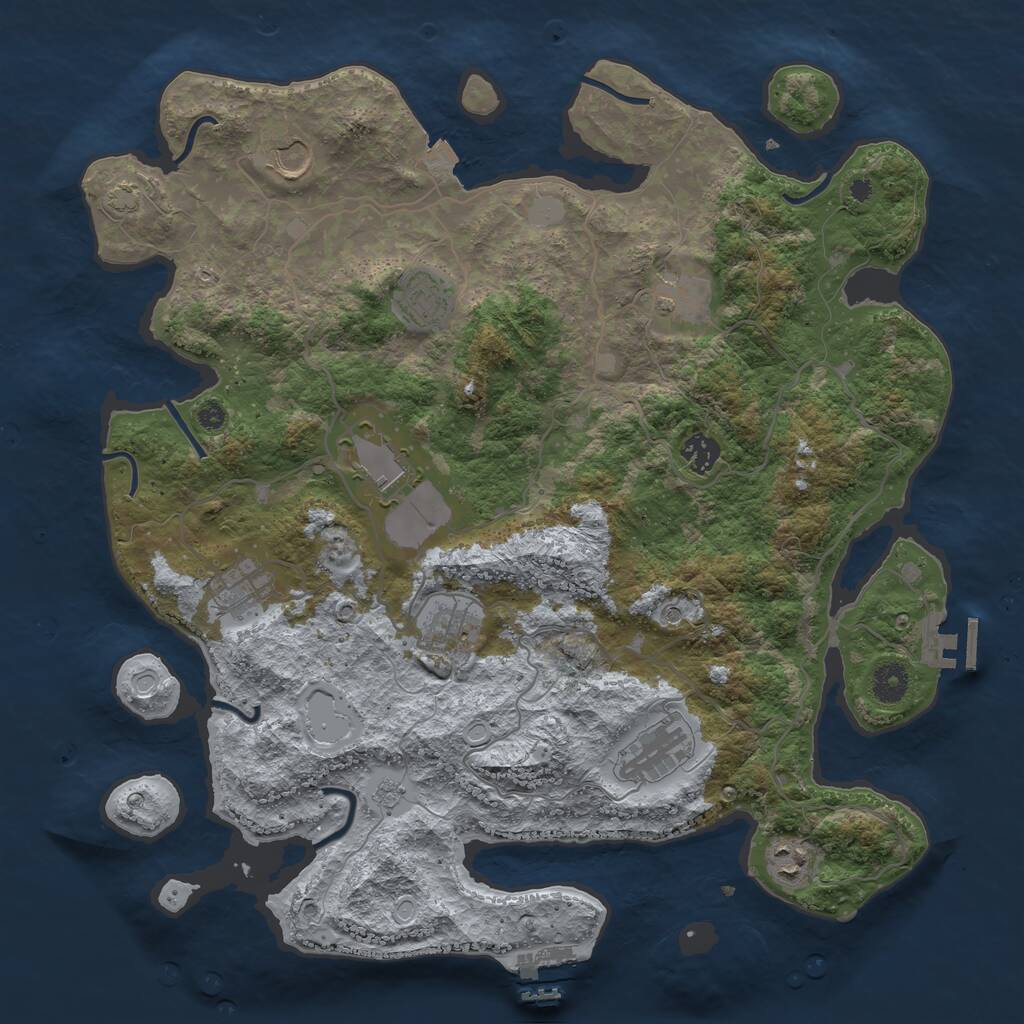 Rust Map: Procedural Map, Size: 4000, Seed: 1963962239, 15 Monuments