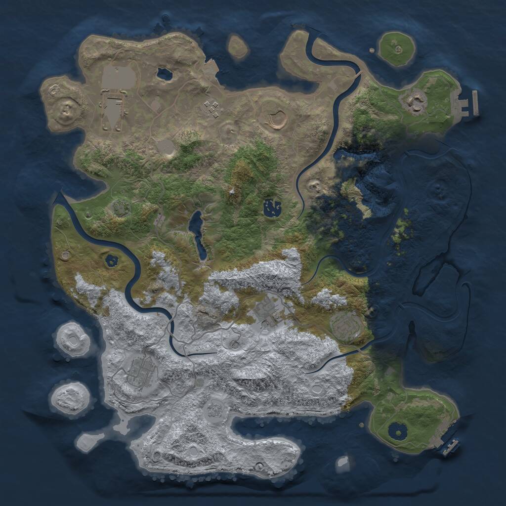 Rust Map: Procedural Map, Size: 4000, Seed: 1963962239, 14 Monuments