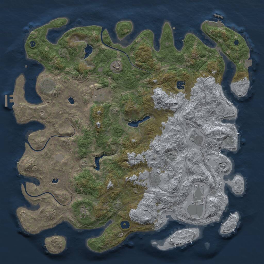 Rust Map: Procedural Map, Size: 4500, Seed: 2067340678, 15 Monuments