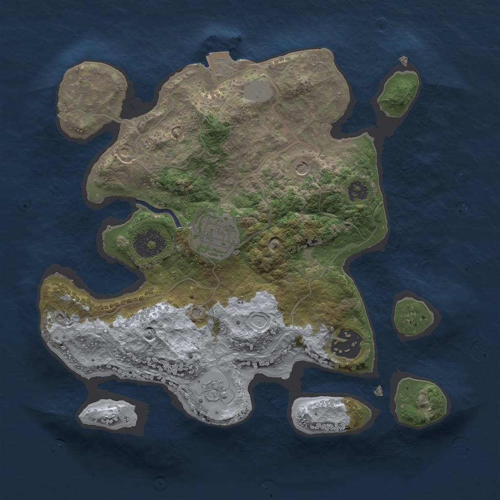 Rust Map: Procedural Map, Size: 2500, Seed: 94245000, 7 Monuments