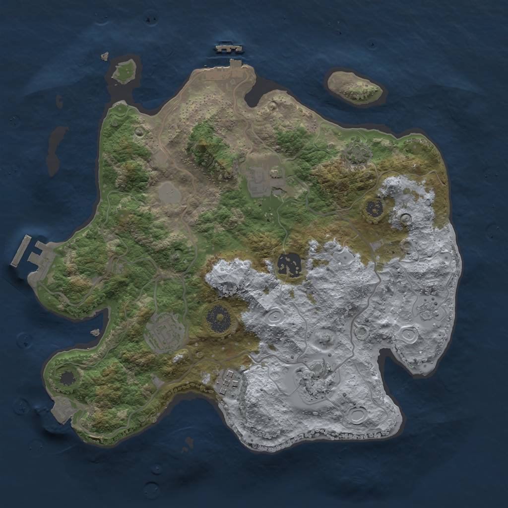 Rust Map: Procedural Map, Size: 3000, Seed: 1494440887, 12 Monuments