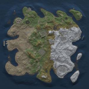 Thumbnail Rust Map: Procedural Map, Size: 3450, Seed: 1484783339, 17 Monuments