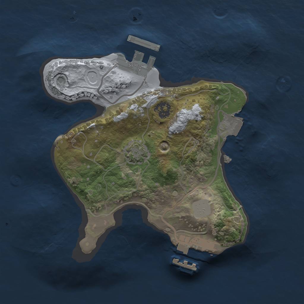 Rust Map: Procedural Map, Size: 1850, Seed: 61752422, 6 Monuments