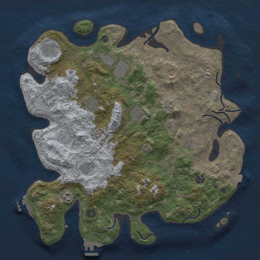 Rust Map: Procedural Map, Size: 4000, Seed: 325126451, 19 Monuments