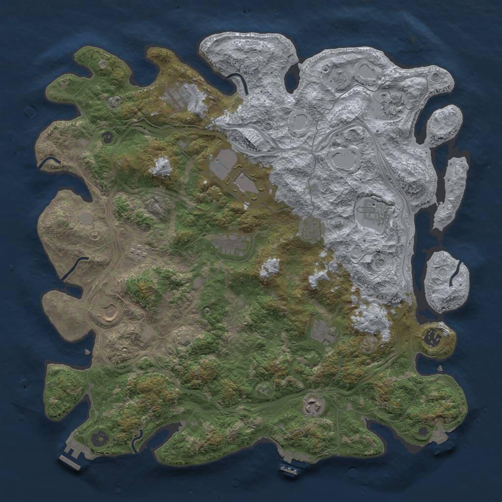 Rust Map: Procedural Map, Size: 4450, Seed: 35554, 17 Monuments