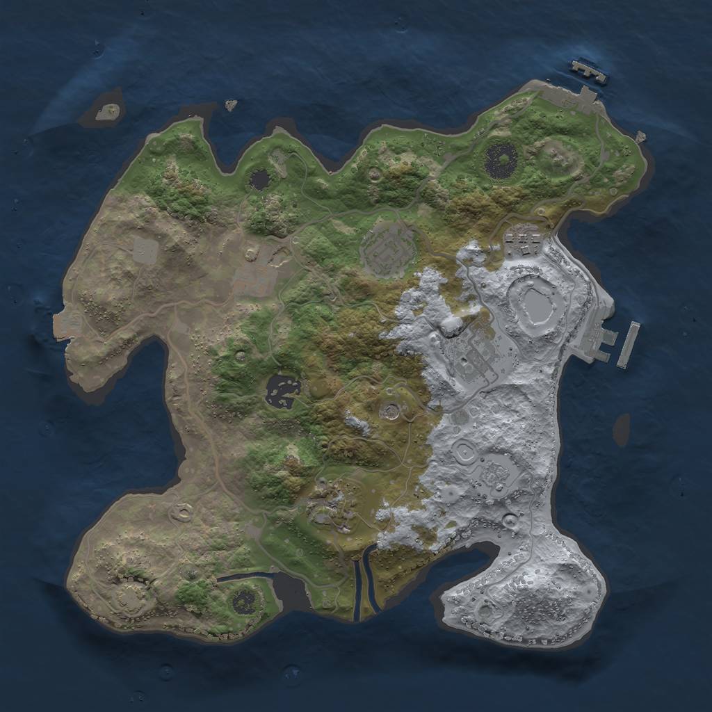 Rust Map: Procedural Map, Size: 3000, Seed: 12490, 14 Monuments