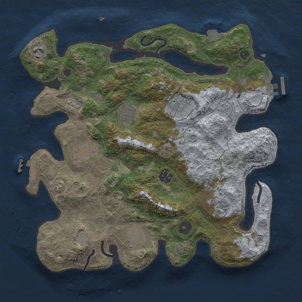 Rust Map: Procedural Map, Size: 3400, Seed: 87930274, 16 Monuments