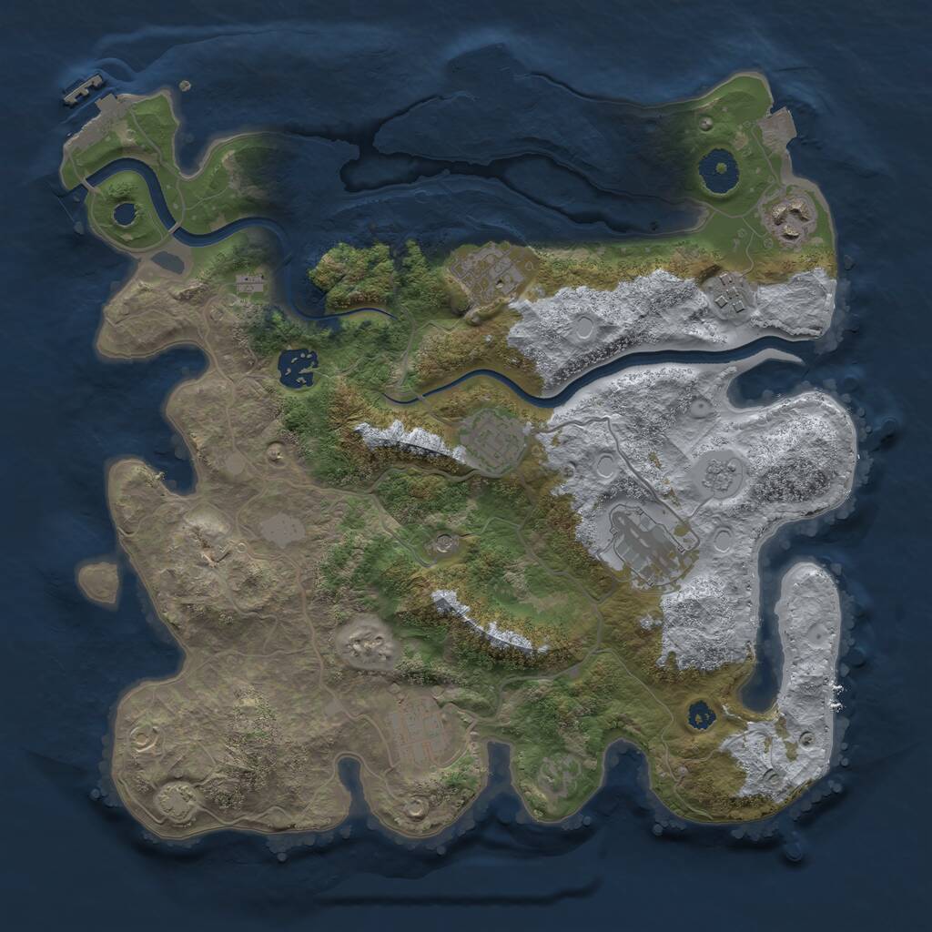 Rust Map: Procedural Map, Size: 3400, Seed: 87930274, 13 Monuments