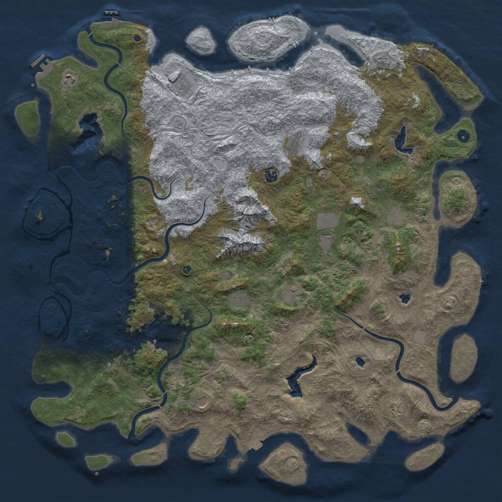Rust Map: Procedural Map, Size: 6000, Seed: 589011306, 17 Monuments