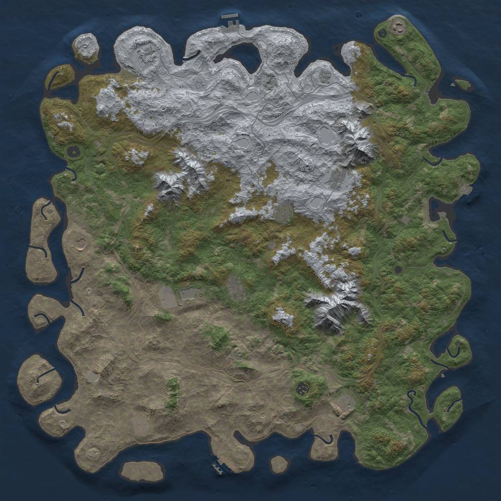 Rust Map: Procedural Map, Size: 6000, Seed: 759048674, 19 Monuments