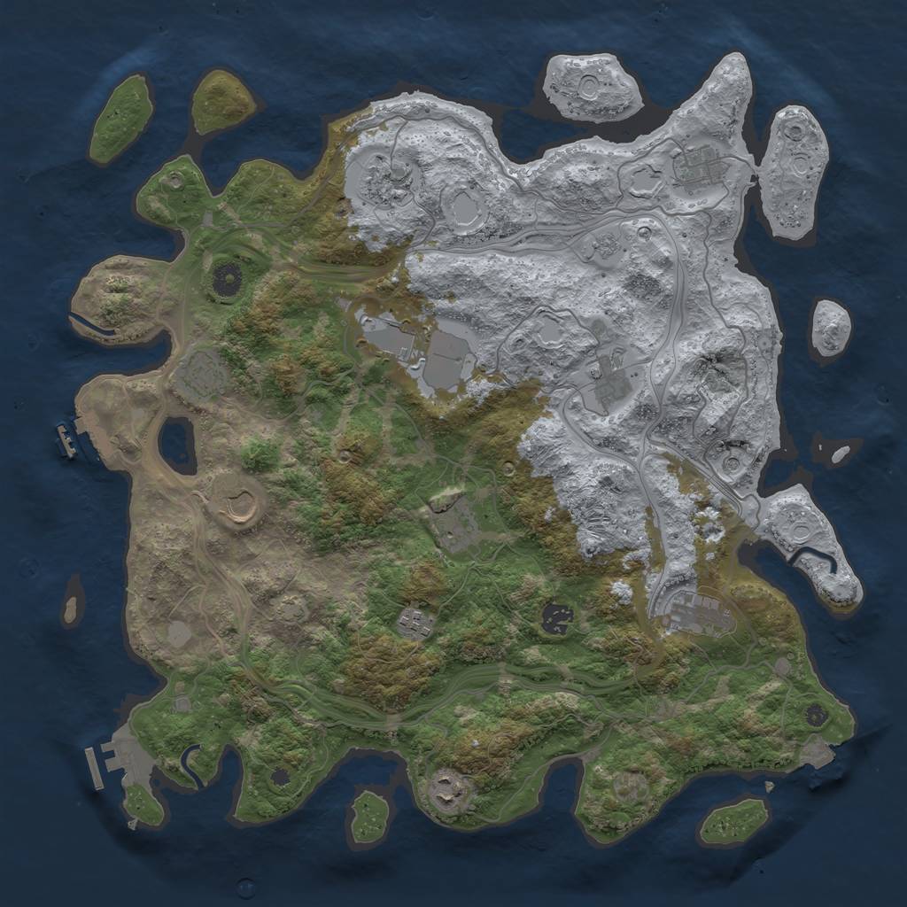 Rust Map: Procedural Map, Size: 4250, Seed: 1978763968, 19 Monuments