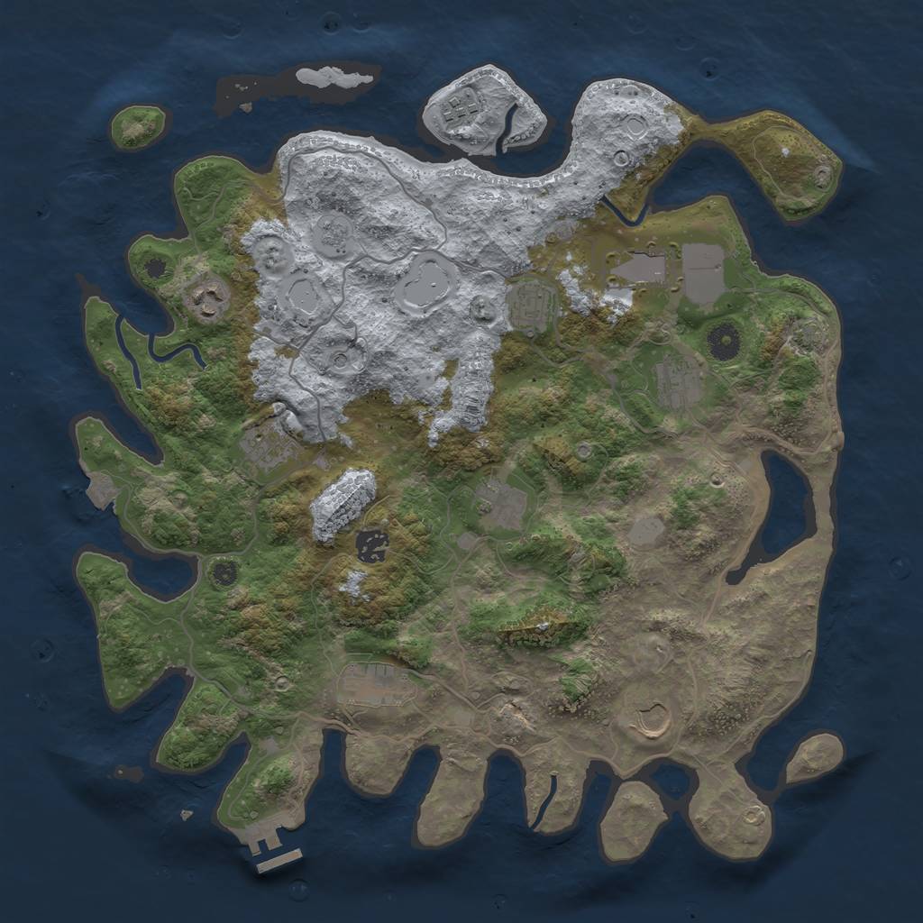 Rust Map: Procedural Map, Size: 4000, Seed: 5911278, 17 Monuments