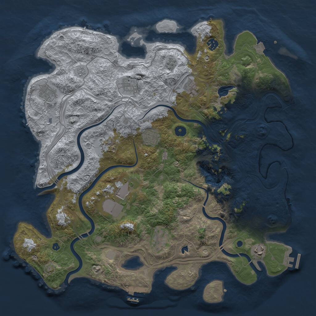 Rust Map: Procedural Map, Size: 4250, Seed: 57061060, 16 Monuments
