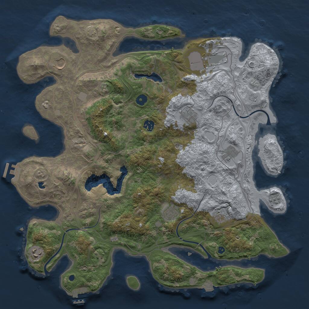 Rust Map: Procedural Map, Size: 4250, Seed: 2070239212, 15 Monuments