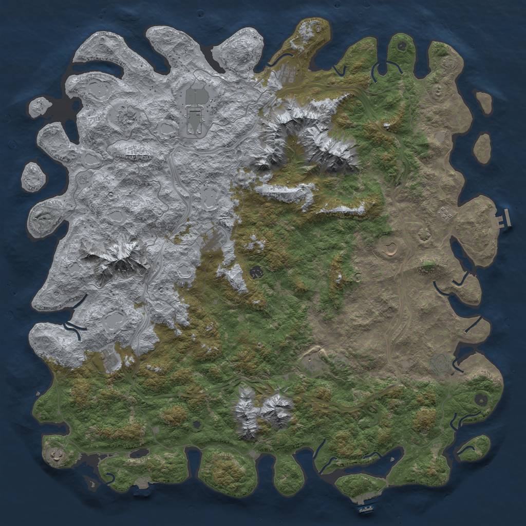 Rust Map: Procedural Map, Size: 6000, Seed: 1847584948, 19 Monuments
