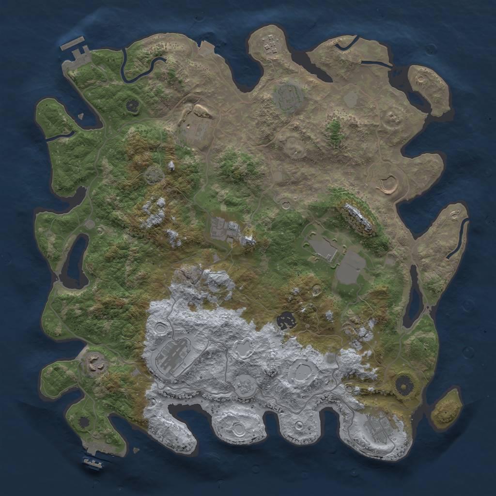 Rust Map: Procedural Map, Size: 4000, Seed: 1548791580, 19 Monuments