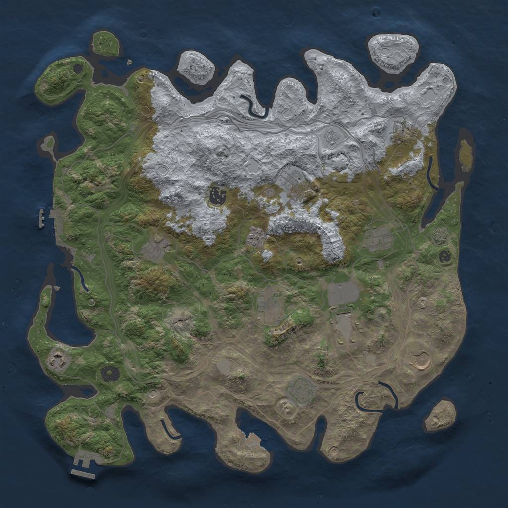 Rust Map: Procedural Map, Size: 4250, Seed: 1230225838, 19 Monuments