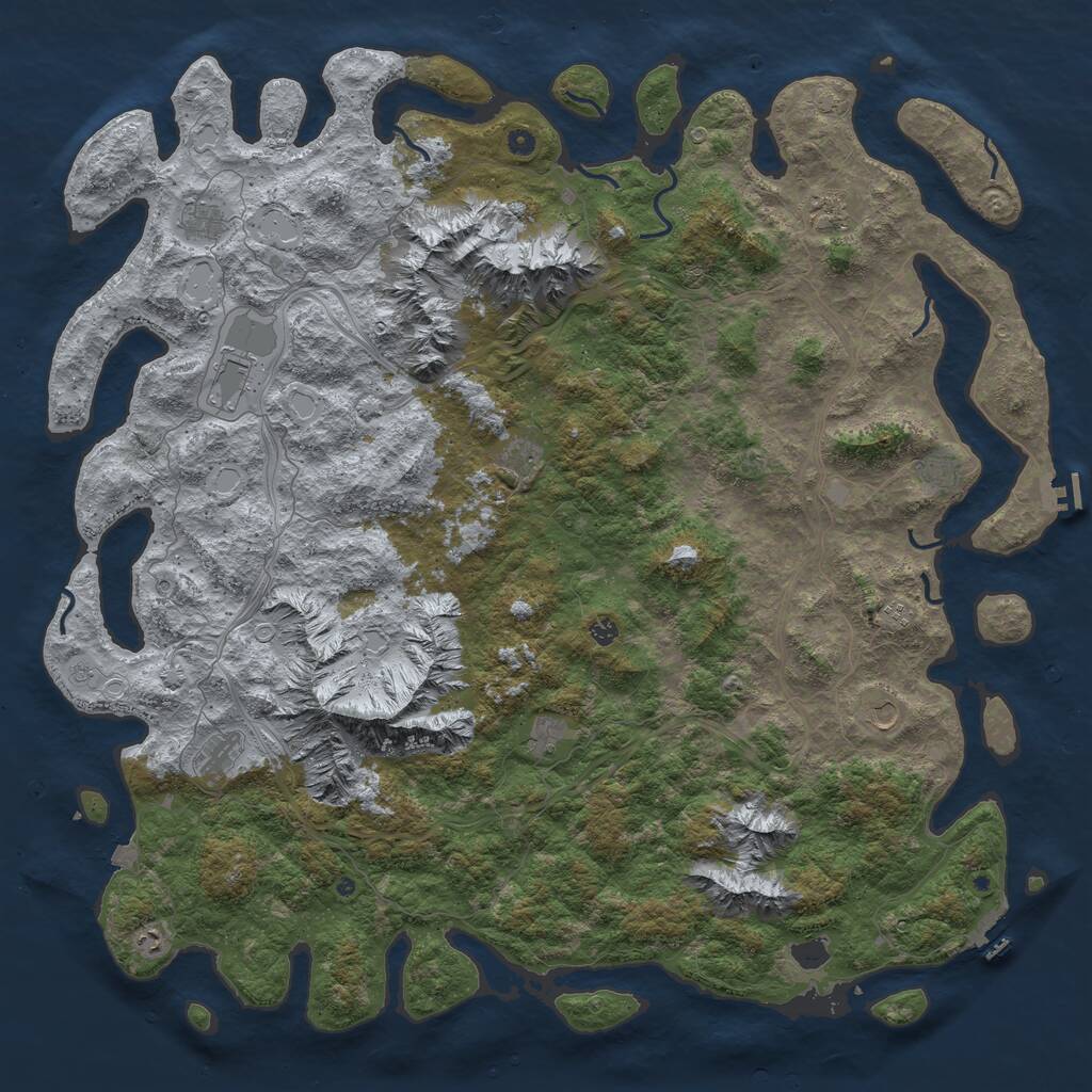 Rust Map: Procedural Map, Size: 6000, Seed: 28616, 17 Monuments