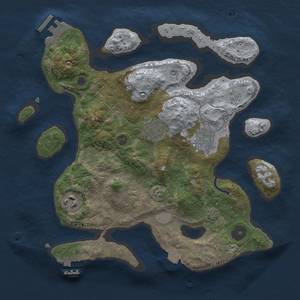 Thumbnail Rust Map: Procedural Map, Size: 3000, Seed: 15719, 11 Monuments