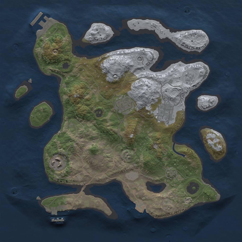 Rust Map: Procedural Map, Size: 3000, Seed: 15719, 11 Monuments