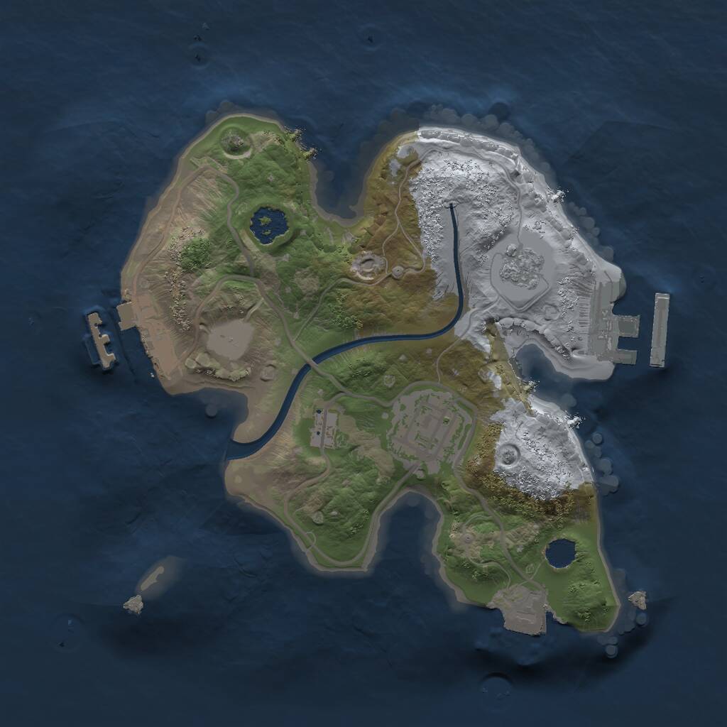 Rust Map: Procedural Map, Size: 2000, Seed: 1555666, 5 Monuments