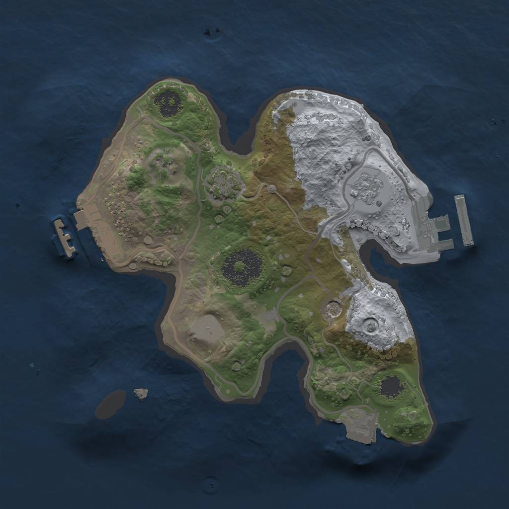 Rust Map: Procedural Map, Size: 2000, Seed: 1555666, 8 Monuments