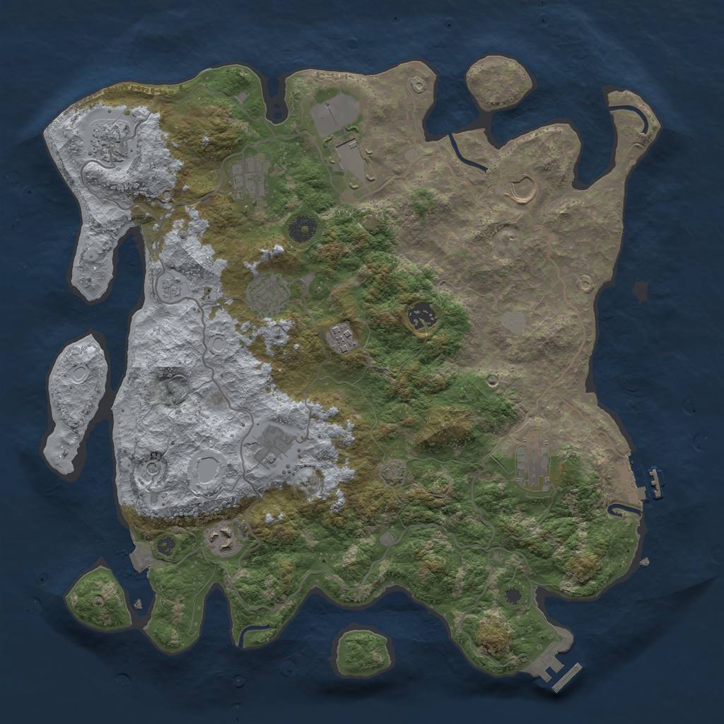 Rust Map: Procedural Map, Size: 4000, Seed: 767489, 18 Monuments